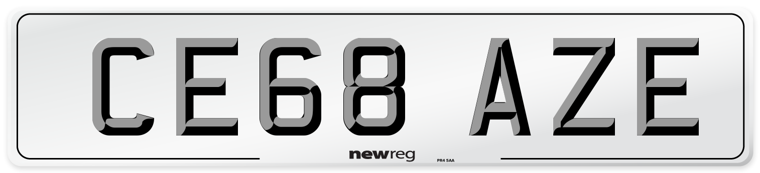 CE68 AZE Number Plate from New Reg